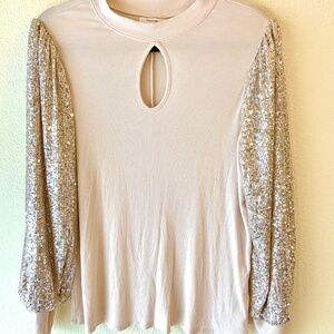 Maurices Rose Gold Sequined Shirt Size Large
